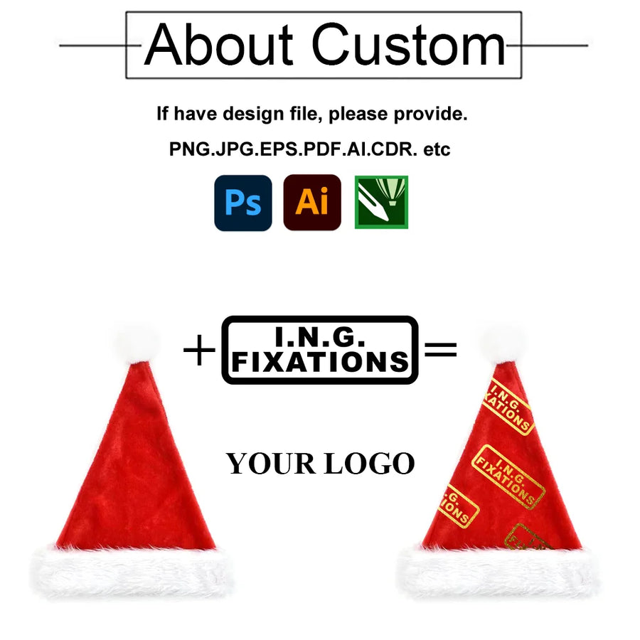 Custom Christmas Santa Hats with Logo Wholesale | MOQ 100