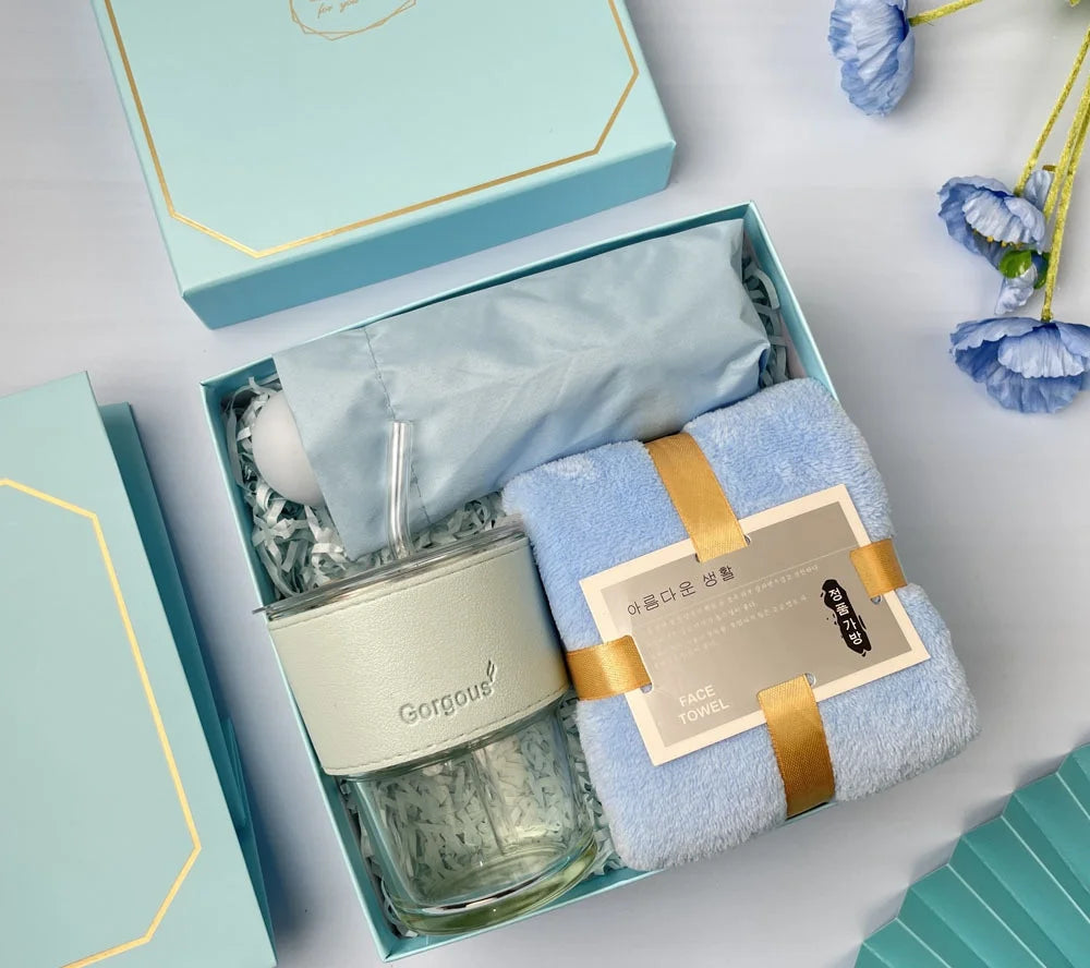 Custom Ceramic Gift Sets: 10 MOQ, 5-Day Lead | Mug, Bottle, Towel for Weddings & Corporate Gifts