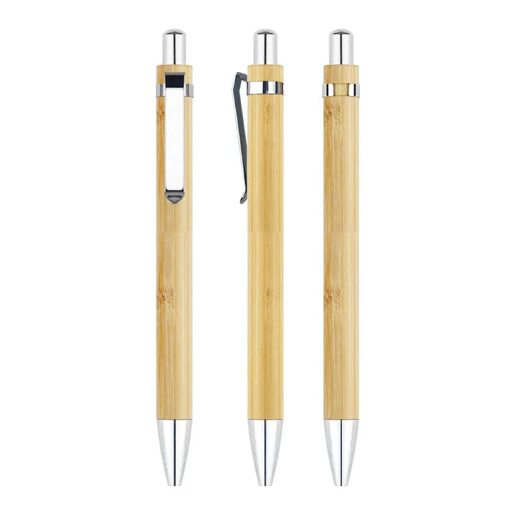 Custom Bamboo Pens with Laser Engraved Logo | Eco-Friendly, 100 MOQ, 1.0mm