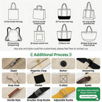 Custom Cotton Canvas Tote Bags with Logo | 50 MOQ | 8-16oz Options