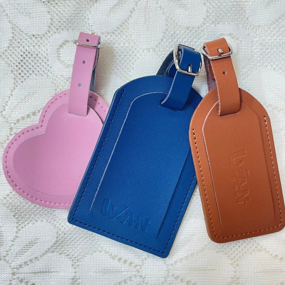 PU Leather Baggage Tag | ID Backing | 50 MOQ | Custom Color & Logo