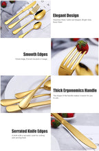 24 Pcs Gold Stainless Steel Flatware Set | 1,000 Box MOQ | Wholesale Cutlery