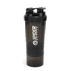 Protein Shaker Bottle with Mixing Ball and Storage Compartments for Gym and Supplements