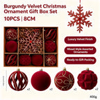 Custom Burgundy Velvet Christmas Ornaments Wholesale | MOQ 10