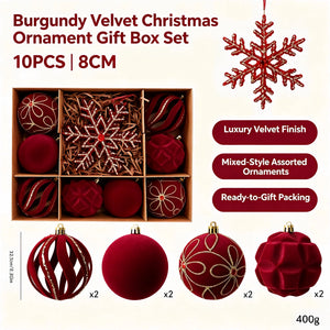 Custom Burgundy Velvet Christmas Ornaments Wholesale | MOQ 10
