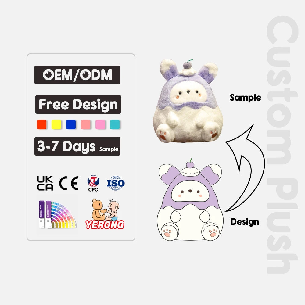 Custom Plush Toys with Logo – 2-Piece Sample, EN71/ASTM Certified