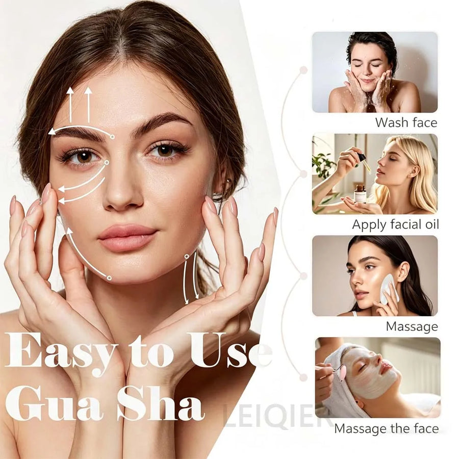 Custom Jade Gua Sha Set 100% Natural | Logo Printing | Spa Wellness