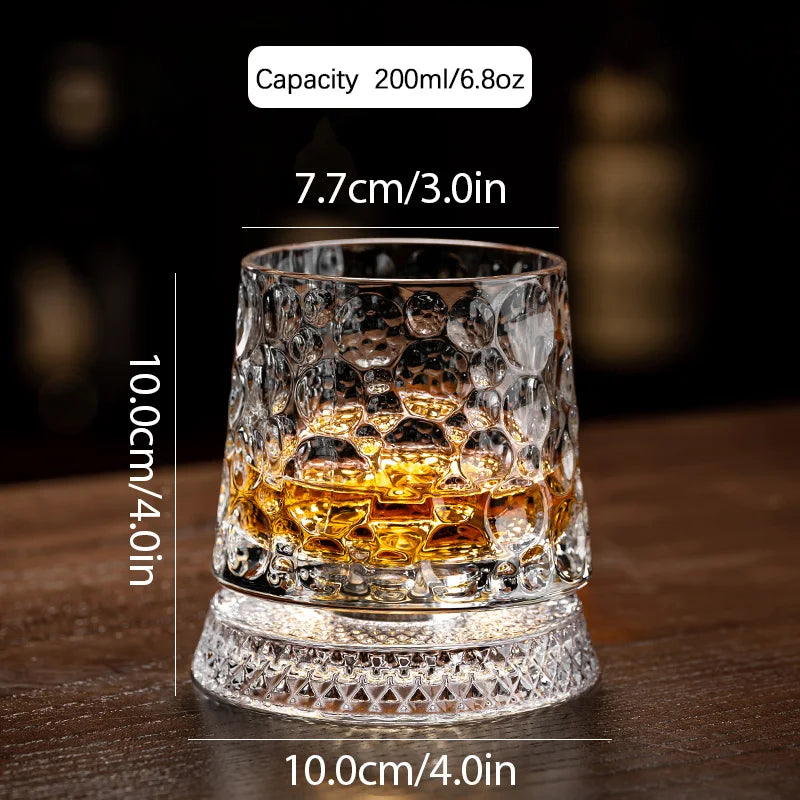 Crystal Rotating Tumbler with Diamond Engraving | 50 MOQ for Executive Gifts
