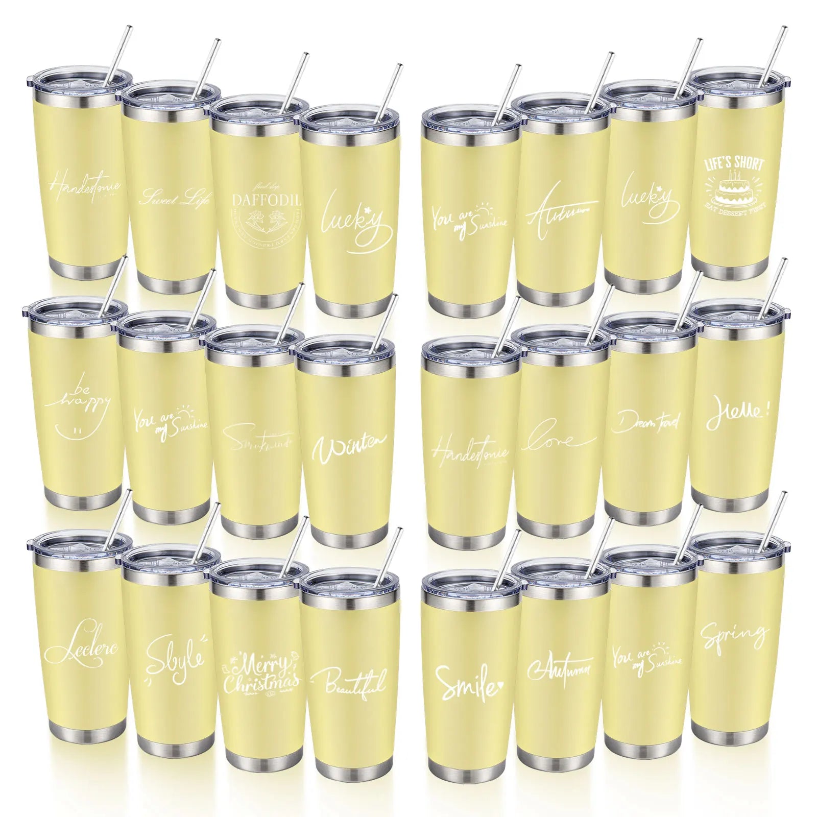 20oz Powder Coated Stainless Steel Tumbler with Lid and Straw Hole for Coffee, Travel and Laser Engraving
