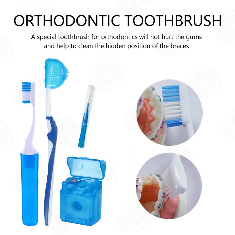 8pcs Orthodontic Care Kit | 100 Bags MOQ Dental Patient Kit | Dental Clinic Supplies