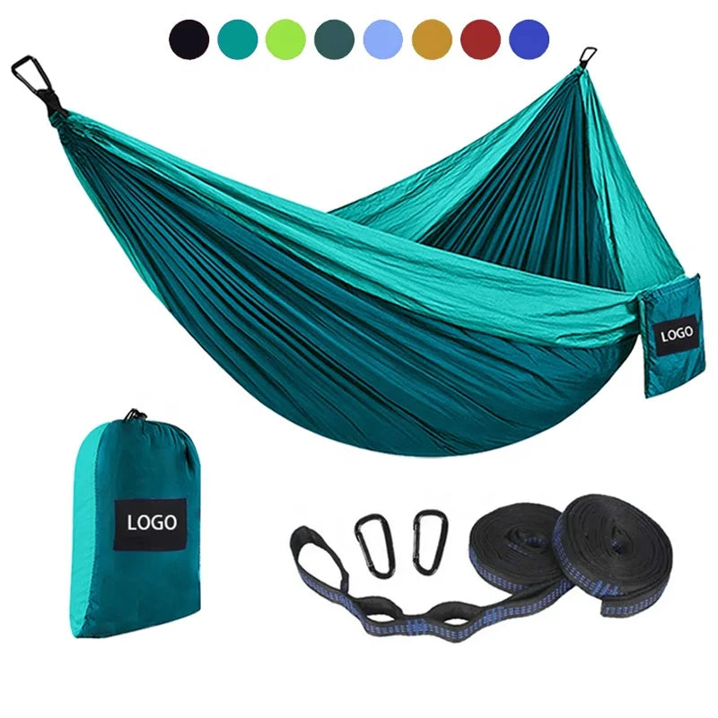 Custom 210T Parachute Nylon Hammock with Logo | 200kg Capacity, 1 MOQ, Camping