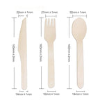 Custom Wooden Cutlery Set | Birch Fork Spoon Knife Napkin