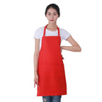 Custom Plain Color Polyester Bib Apron with Front Pocket for Cafés, Kitchens, BBQ, and Cleaning Use