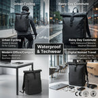 Custom Roll-Top Backpack with Logo | Bulk MOQ 50