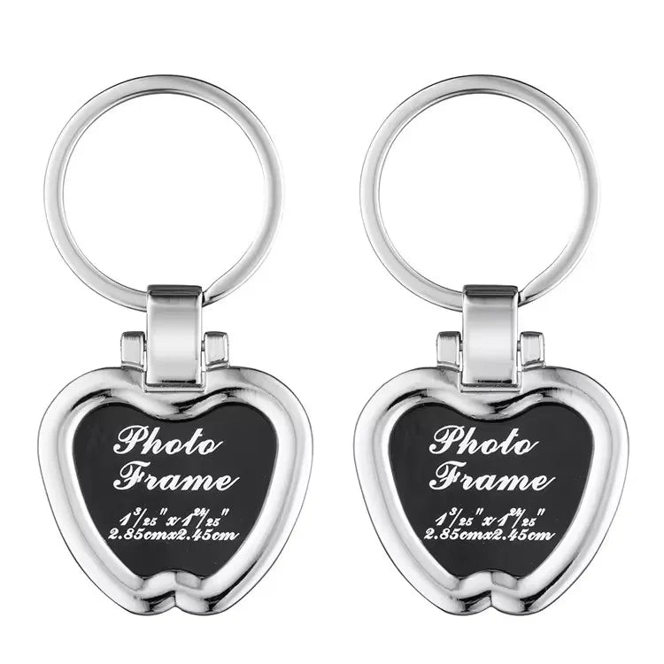 Custom Zinc Alloy Photo Keychain 100pcs MOQ | Silk Screen 7 Colors | Interchangeable Picture Frame