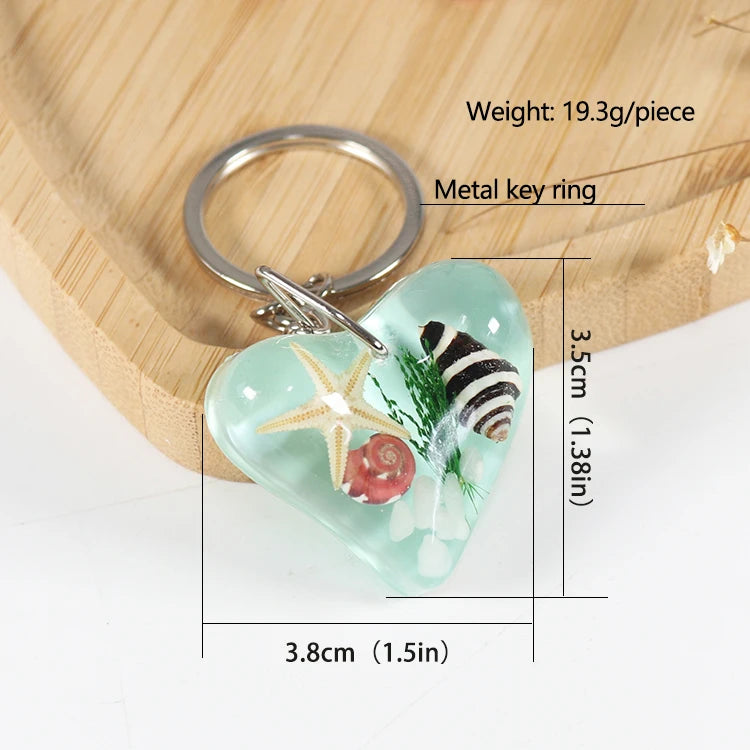 Custom Starfish Keychains: 12 MOQ, 15-Day Lead, 3D Resin | Real Shell Epoxy Keyrings for Gifts
