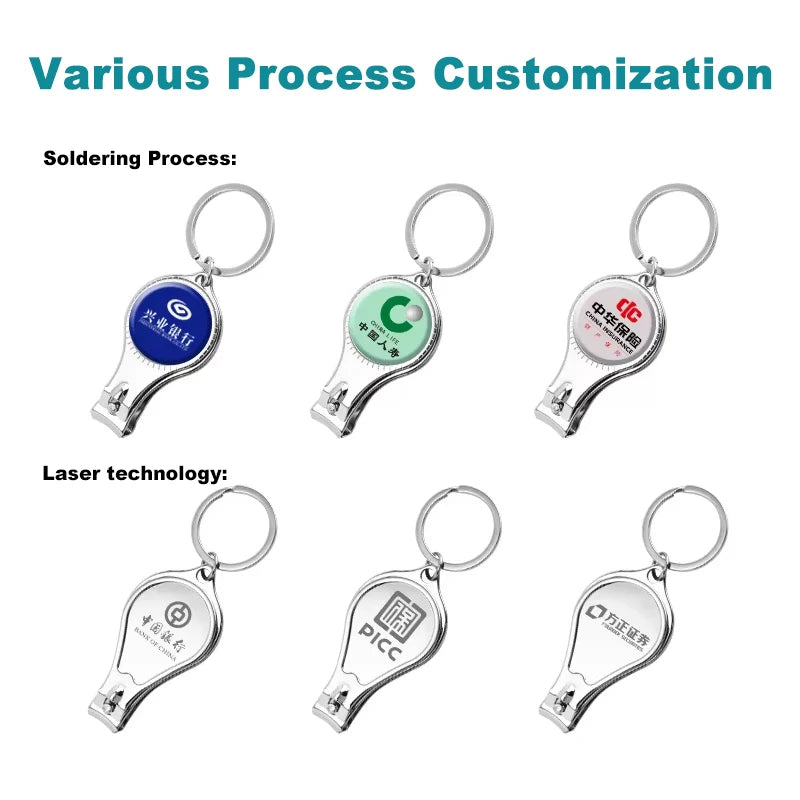 Custom 3-in-1 Stainless Steel Keychain with Logo | 50 MOQ Multifunctional