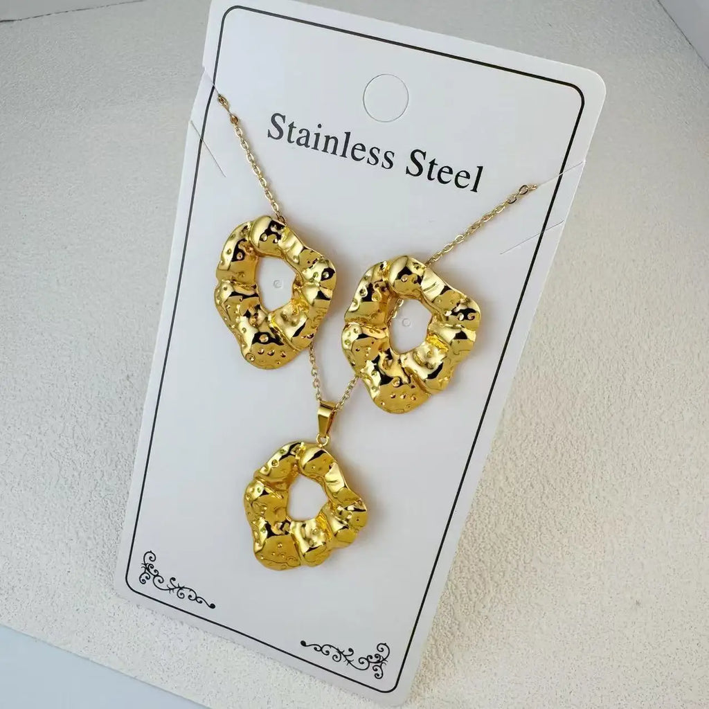 Custom 18K Gold Plated Stainless Steel Jewelry Set | MOQ 2