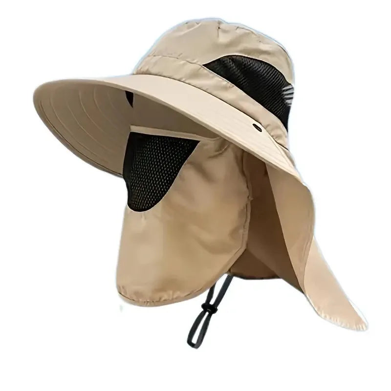Custom Logo UPF50+ Fishing Hat With String Outdoor Casual Breathable Sun Protection Camping Hiking Bucket Hat