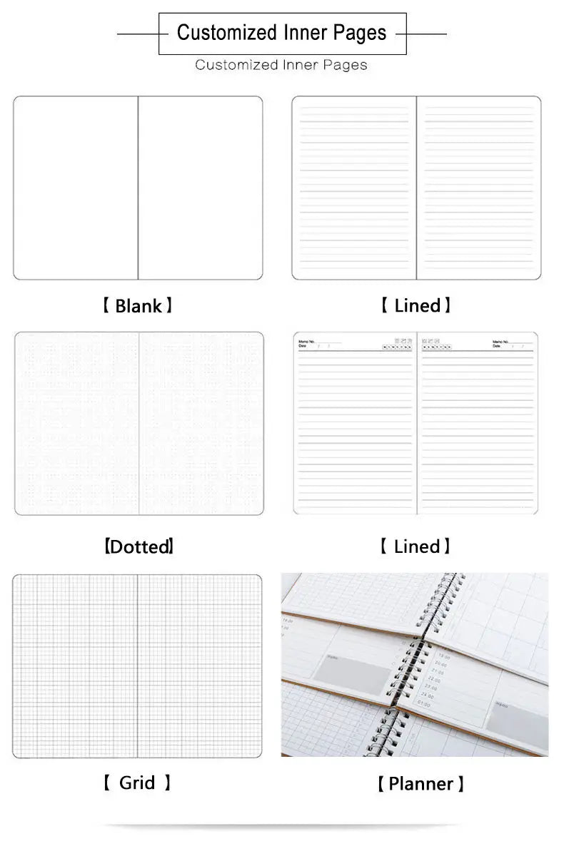 A5 PU Leather Notebook with Elastic Band and Pen Holder for Office, Meetings and Custom Logo
