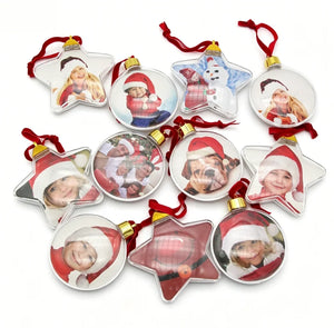 Custom Christmas Photo Baubles with Logo Wholesale | MOQ 50
