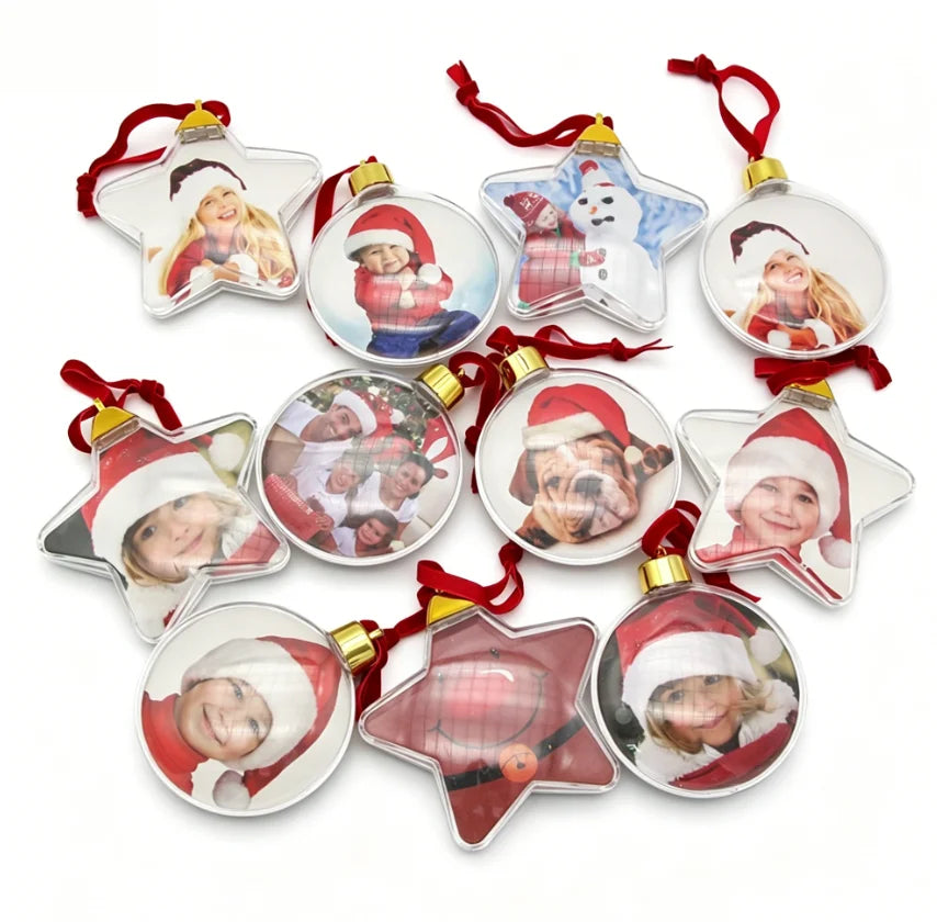 Custom Christmas Photo Baubles with Logo Wholesale | MOQ 50