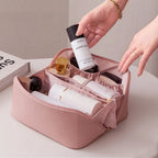 Custom PVC Leather Cosmetic Bag with Logo | Waterproof Zip Lock Organizer Bulk Order