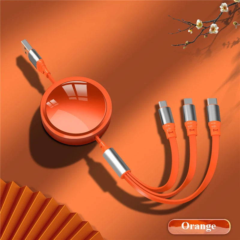 Custom Multi-Connector Charging Cable with Printed Logo Disc
