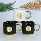Custom Logo Ribbed Ceramic Mug - Premium Textured Coffee Cup