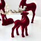 Flocked Reindeer Ornaments with Glitter Antlers Wholesale | MOQ 5