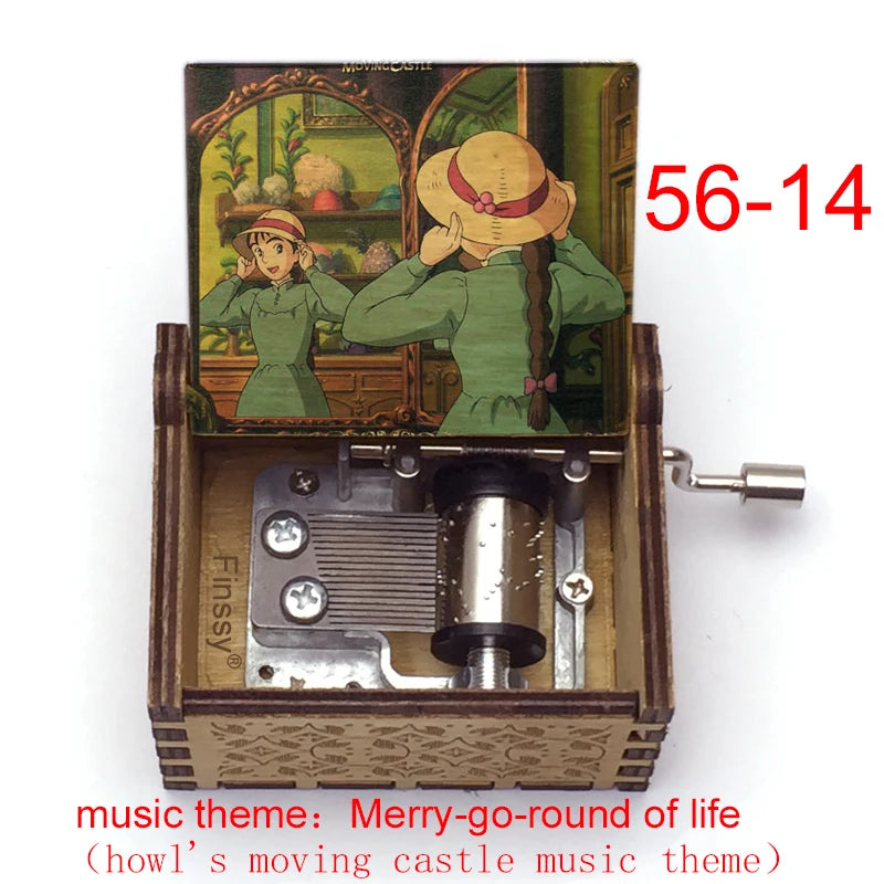 Wooden Hand-Cranked Music Box | Howl's Moving Castle | 10 MOQ | Custom