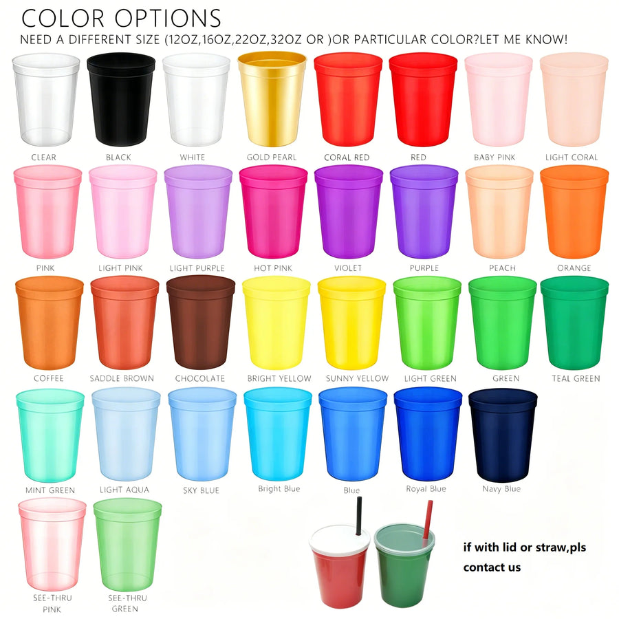 Custom 16oz PS Plastic Stadium Cups with Logo | 100 MOQ BPA-Free Reusable
