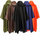Multifunctional PVC Hooded Rain Poncho Waterproof Raincoat Outdoor Camping Hiking Climbing Recyclable Rain Gear Logo Decoration