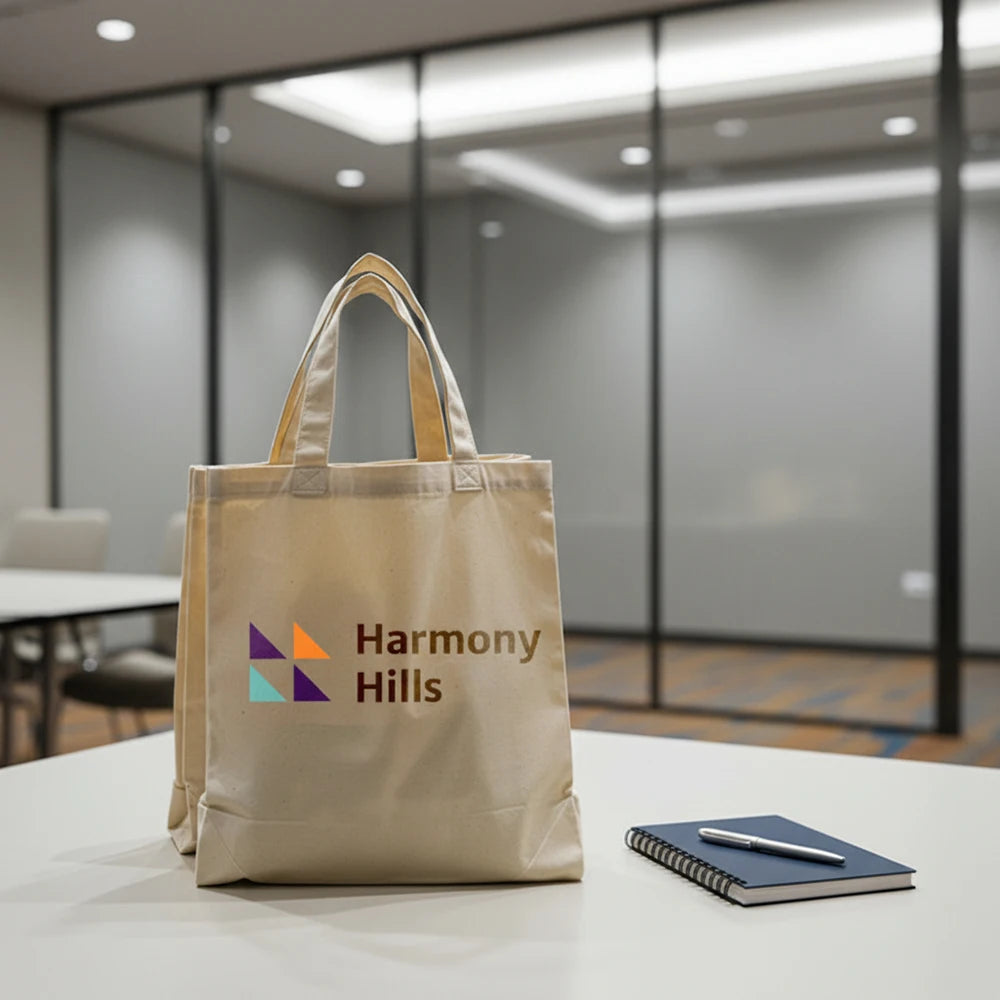Custom Cotton Canvas Tote Bag: Eco-Friendly, Screen/Full-Color Print, MOQ 500 for Trade Shows & Conferences