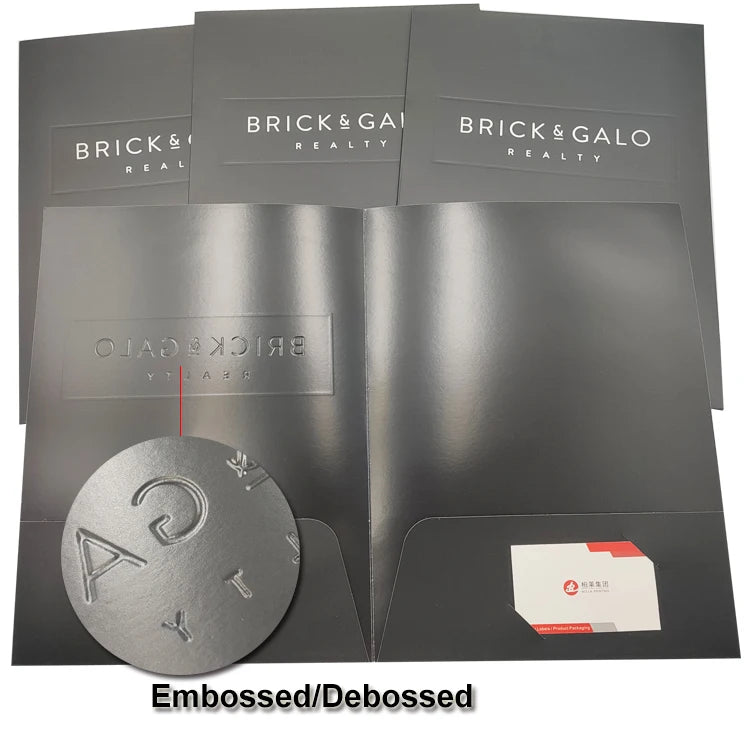 Custom Presentation Folder | Anti-Scratch Lamination, Foil Stamping & Embossing Options for Sales Kits & Conference Materials