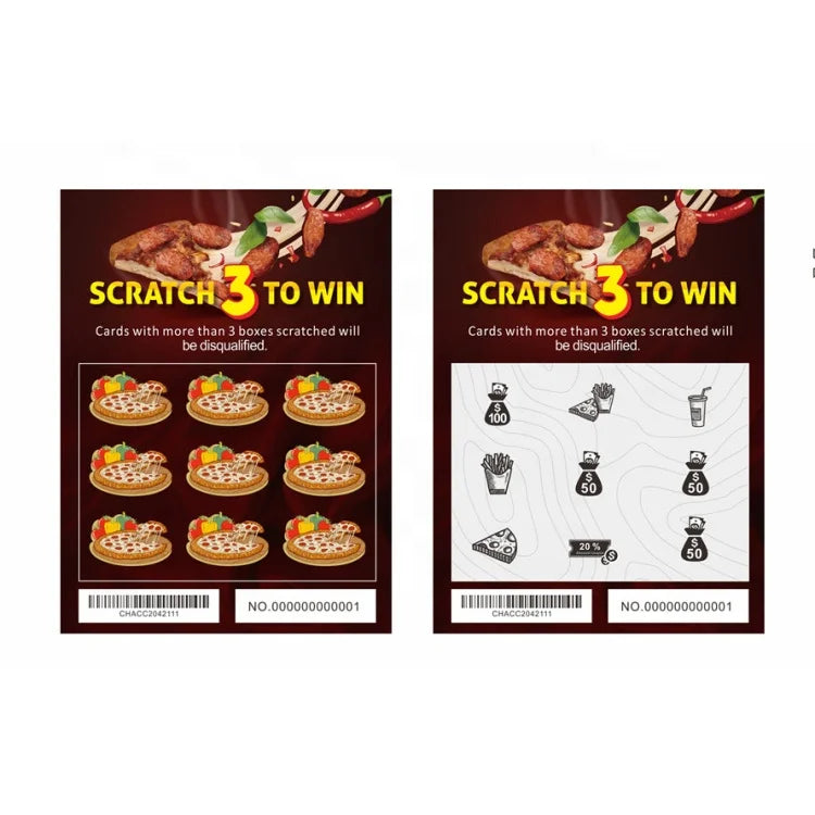 Custom Scratch Off Cards with Variable Codes | Full Color, 5,000 MOQ, ISO9001