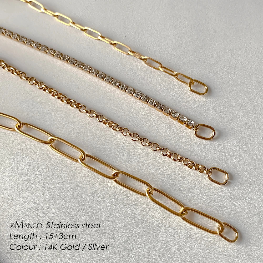 316L Stainless Steel Paperclip Chain | 14K Gold Plated | MOQ 1