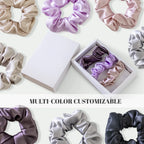 Custom Silk Scrunchies with Logo | Bulk MOQ 2 Pcs