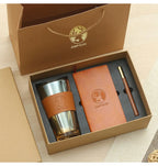 Custom Leather Notebook Gift Set with Logo | MOQ 500