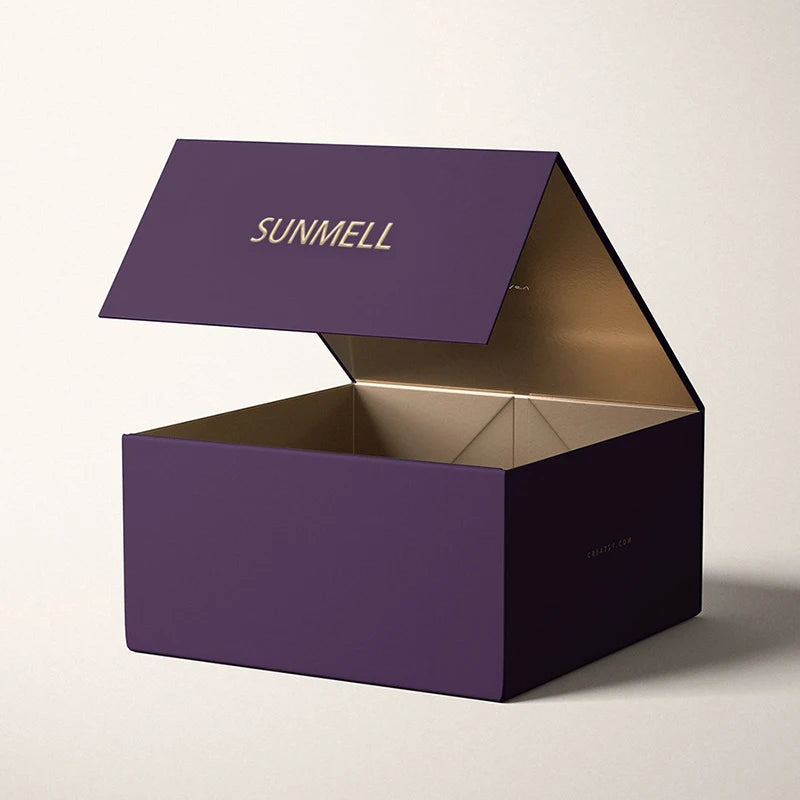 Custom Folding Magnetic Gift Box with Ribbon | Collapsible, 1,000 MOQ, Gold Foil