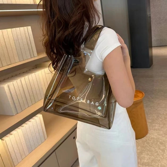 Custom Transparent PVC Tote Bags with Logo | MOQ 100 Pieces
