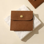 Custom Microfiber Suede Jewelry Pouch Wholesale | 50 MOQ Button Closure