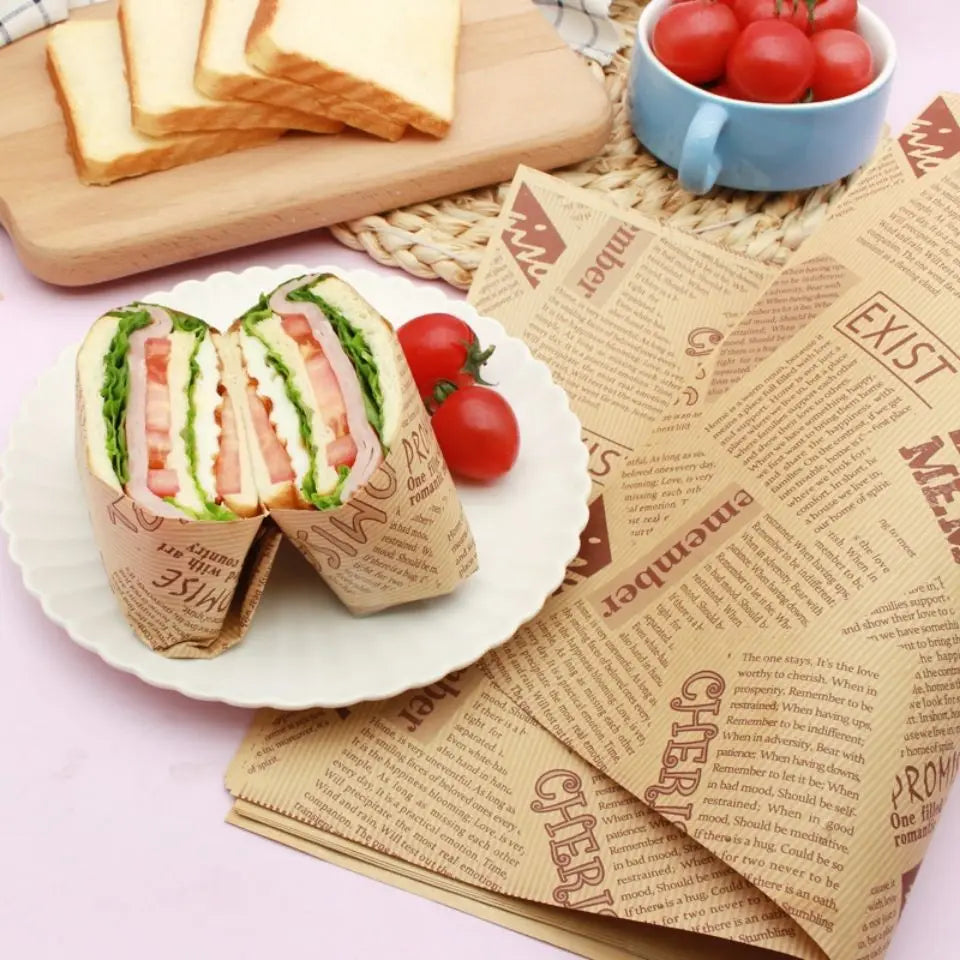 Custom Food-Grade Greaseproof Paper: 30K MOQ, 7-Day Lead, 35-45gsm | Burger & Sandwich Wrapping