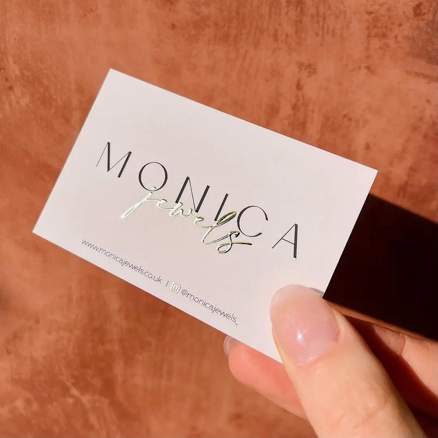 Custom Gold Foil Business Cards on 350gsm Cardstock | 1,000pc MOQ CMYK Printing & Embossing