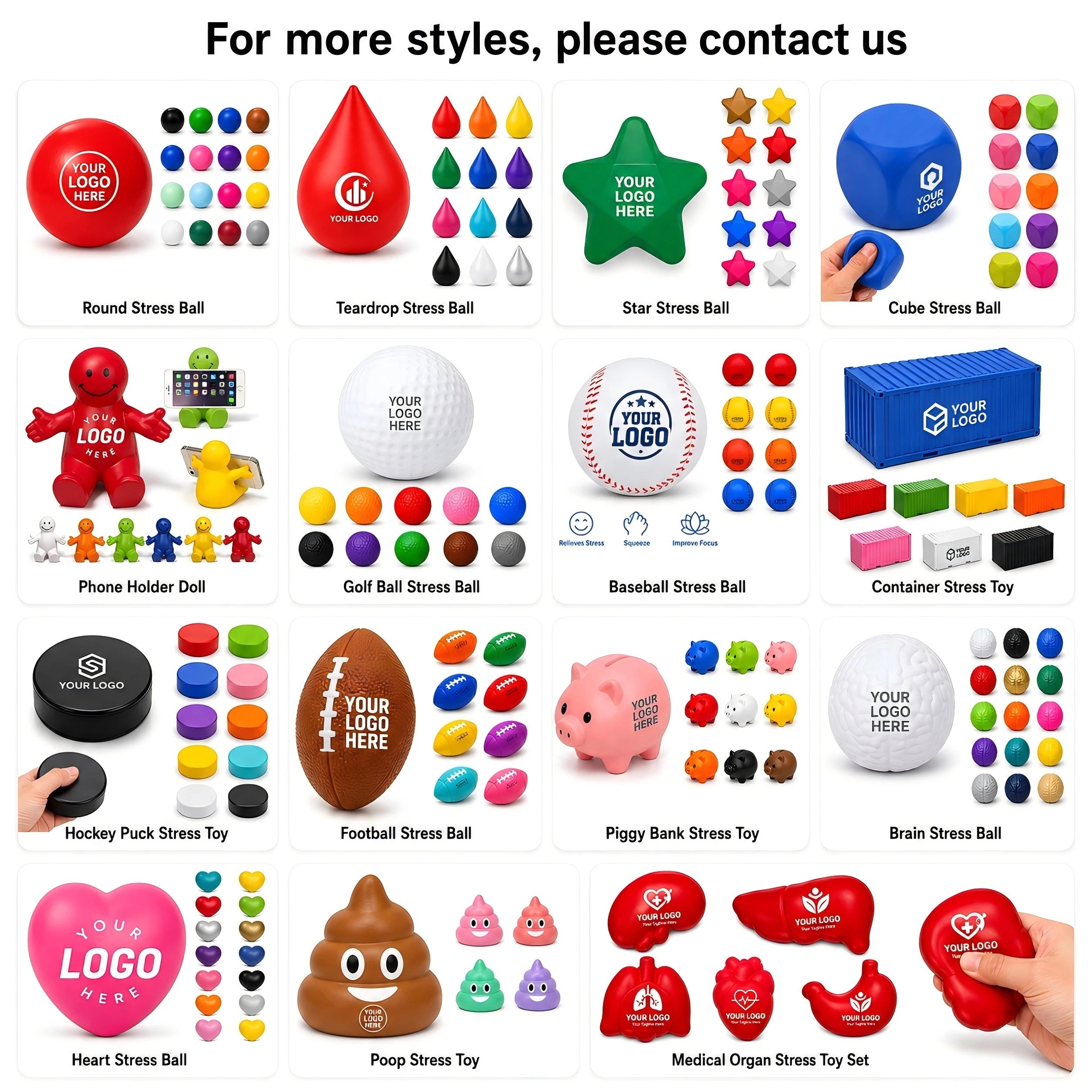 Custom PU Foam Stress Balls | Promotional Gifts | Bulk Stress Relief Toys