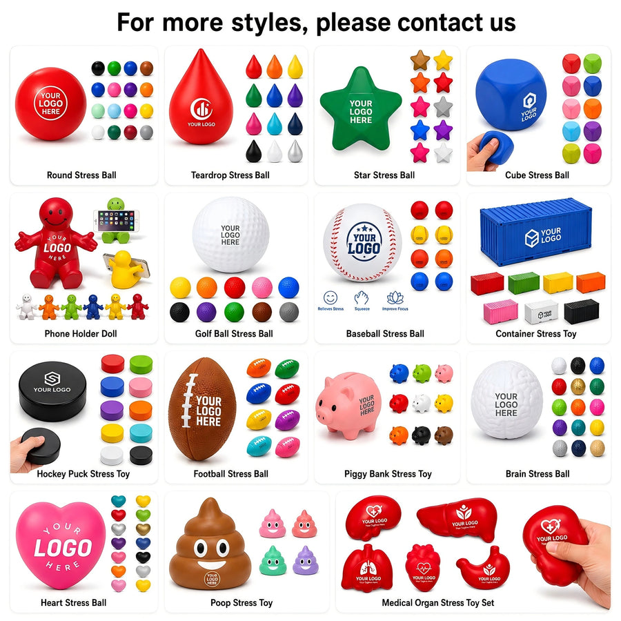 Custom PU Foam Stress Balls | Promotional Gifts | Bulk Stress Relief Toys