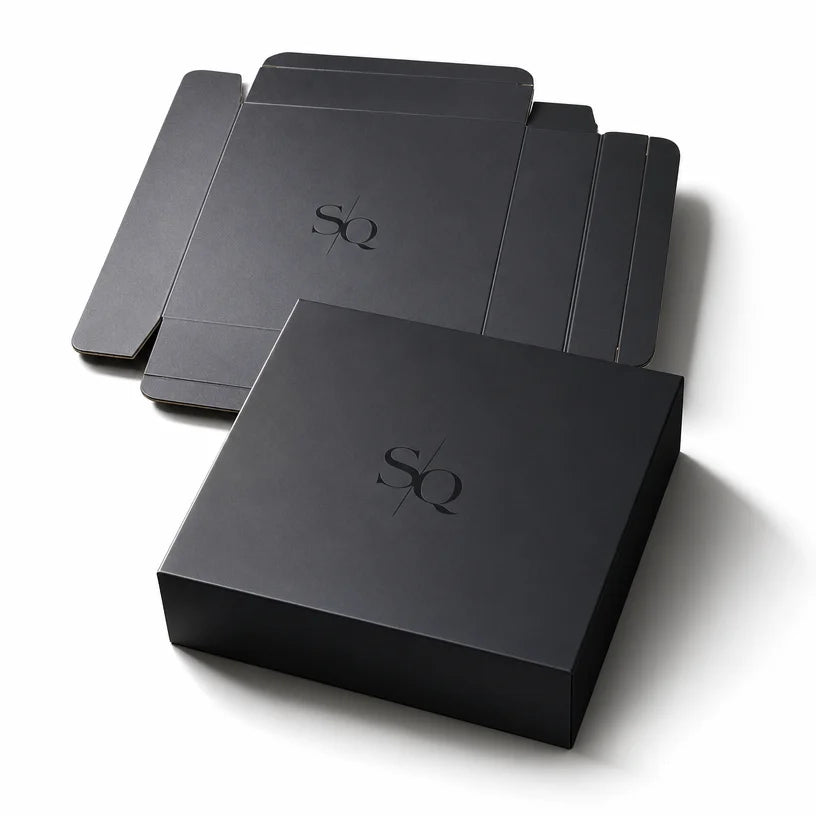 Custom Black Paper Boxes with Logo | UV Print MOQ 500
