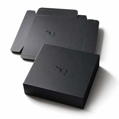 Custom Black Paper Boxes with Logo | UV Print MOQ 500