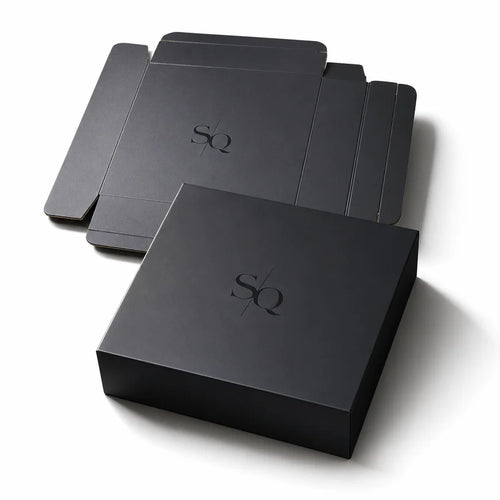 Custom Black Paper Boxes with Logo | UV Print MOQ 500