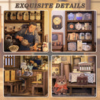 FSC-Certified 3D Wood Puzzle Book Nook | LED Light Diorama | CE EN71 CPC Certified